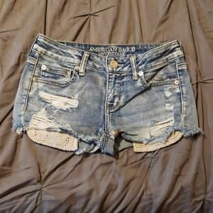AMERICAN EAGLE SUPER STRETCH DENIM SHORTS